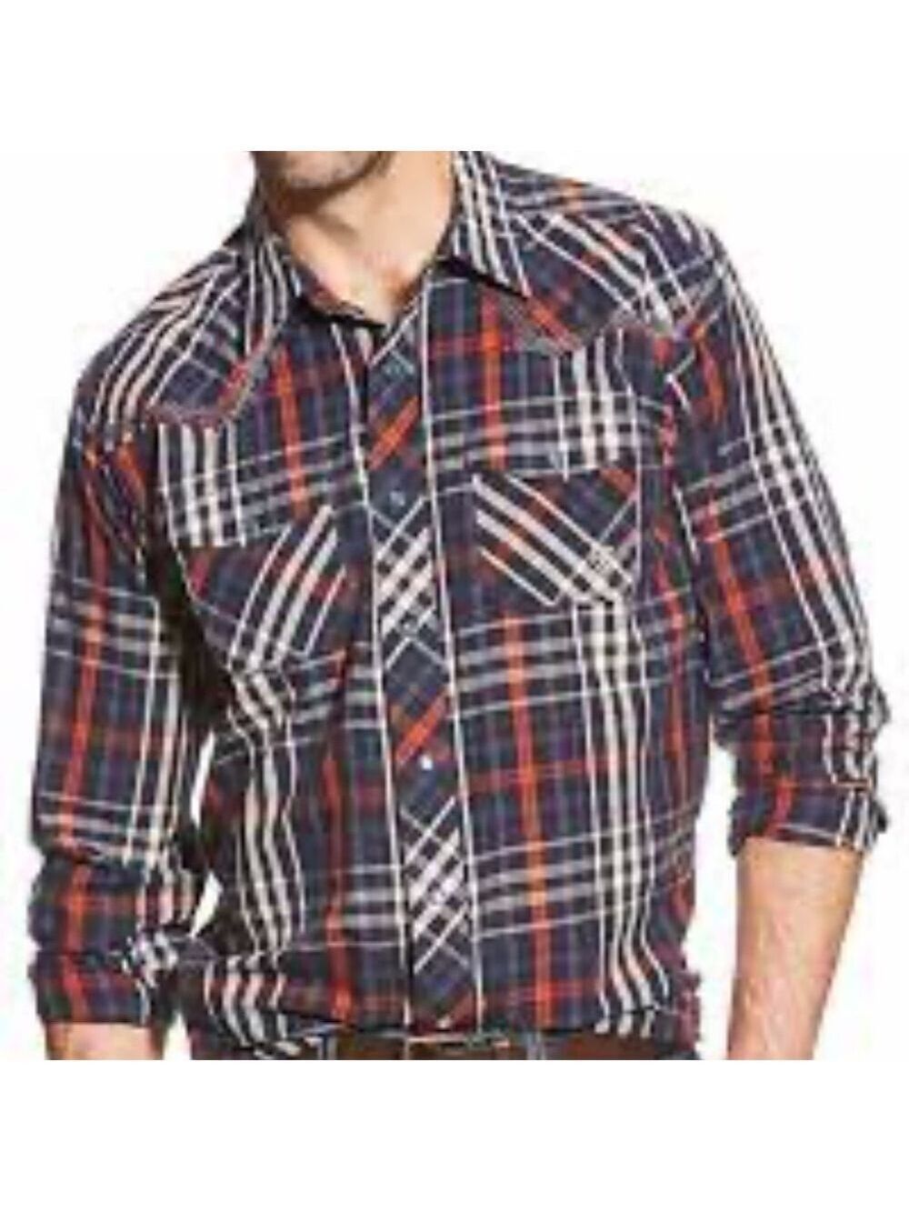Ariat Kelsey Embroidered Detail Retro Fit Plaid Snap Down Shirt